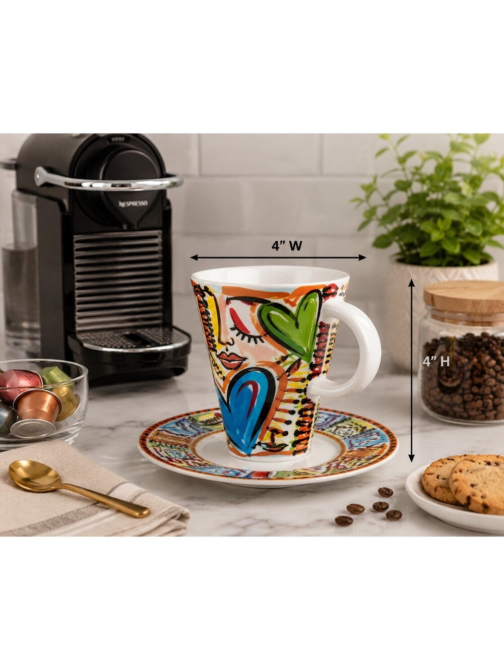 Nespresso Justin Teodoro The Family We Make Mug Saucer LE 10.1 oz
